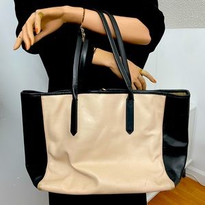 J.Crew Black and Cream Tote Purse